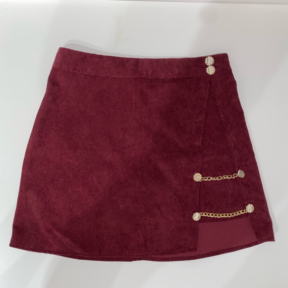 Burgundy Corduroy Skirt